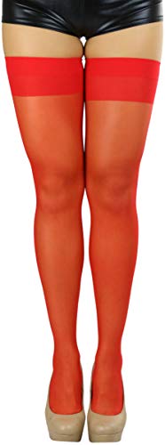 Image of ToBeInStyle Women's Sheer Banded Thigh High Socking w /Opaque Band