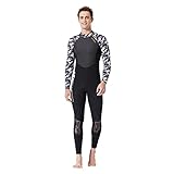 LCSZDDYYDS Doppelter Colorblock-Neoprenanzug für Männer und Frauen, UV-Schutz-Badeanzug mit Reißverschluss am Rücken Erwachsene, Langarm-Tauchen, Ganzkörper, warm halten, zum Surfen/Schwimmen Tauchen