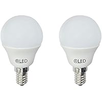 RLED - Pack 2 Bombillas Miniesfèrica Rosca fina E14, en Blíster, 6W, Luz Neutra, 470 lm, No Regulable