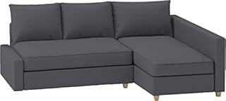 Durevole fodera di ricambio per divano Friheten, compatibile con la fodera componibile angolare per divano letto IKEA Friheten. Solo copridivano! (Poliestere Grigio scuro Sinistra più lungo)