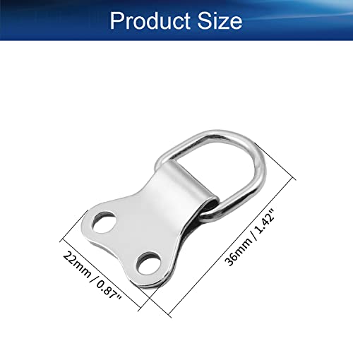Image of 10Pcs Double Holes D Ring Picture Frame Hangers 36mm x 22mm for Home Decoration Hanging Clock Paintings Artwork Creative Picture Frame Photo Hanging Silver Tone