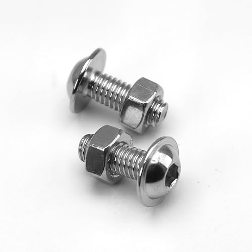 (40 pcs) M6 x 16mm Hex Socket Screws with Flange and Nuts Set 304 Stainless Steel Pan Head Screws, silver tone, M6x16mm (40 Pieces) - Image 4