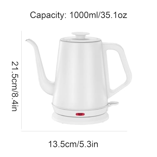 Hervidor Eléctrico de Acero Inoxidable 1L Blanco miniatura 2