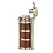 Rosewood Case Antique Style Petrol Kerosene Soft Flame Cylinder Type Windproof Lighter (Bronze)