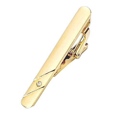Men's 4.5cm Gold Tie Pin Clip Bar Stainless Steel Clasp tc1102 (Pattern 08)