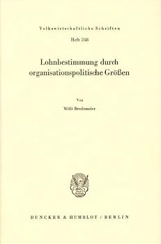 Paperback Lohnbestimmung Durch Organisationspolitische Grossen [German] Book