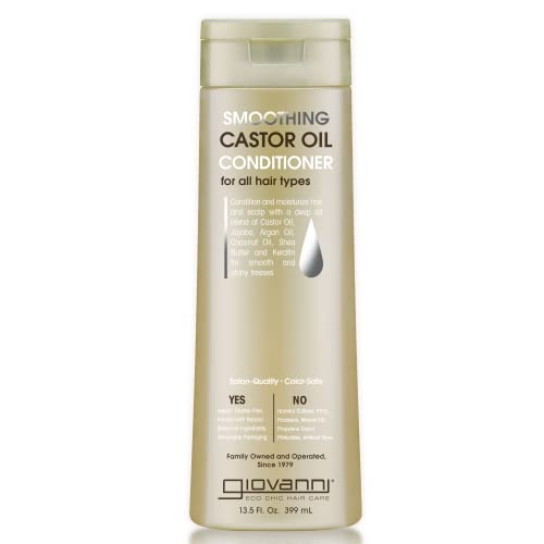 Giovanni Smoothing Castor Oil Conditioner, 13.5 Oz. – All Hair Types, Moisturize Hair & Scalp, Hydrate & Tame Frizz, Jojoba, Argan Oil, Coconut Oil, Shea Butter, Keratin #TOP30