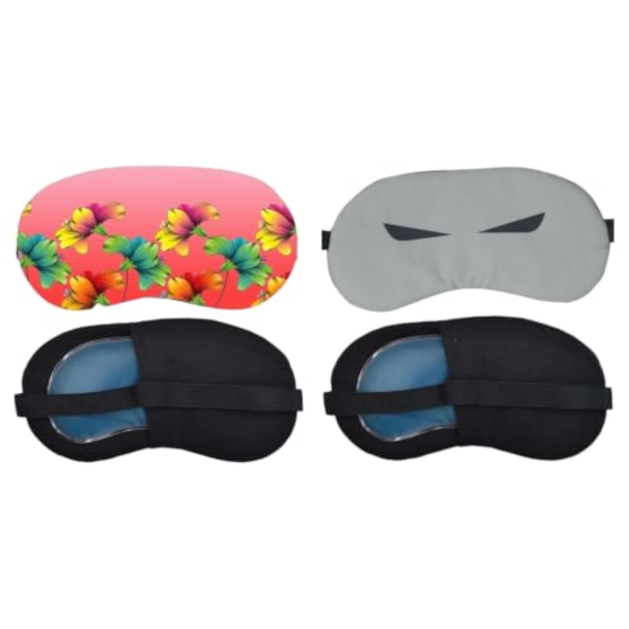 Pack of 2 Soft Blindfold Sleeping Masks with Adjustable Strap