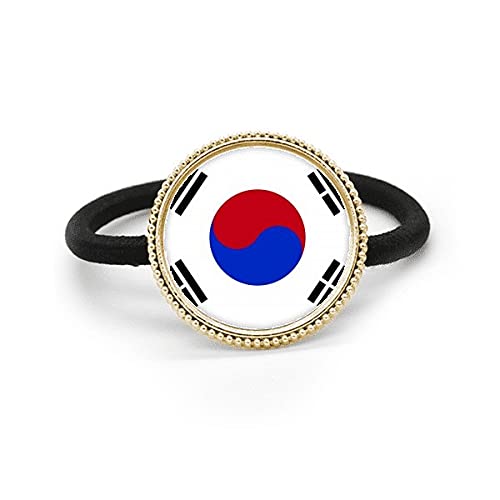 Corbata de pelo de Corea del Sur con banda de goma y tocado de metal plata del país de Asia