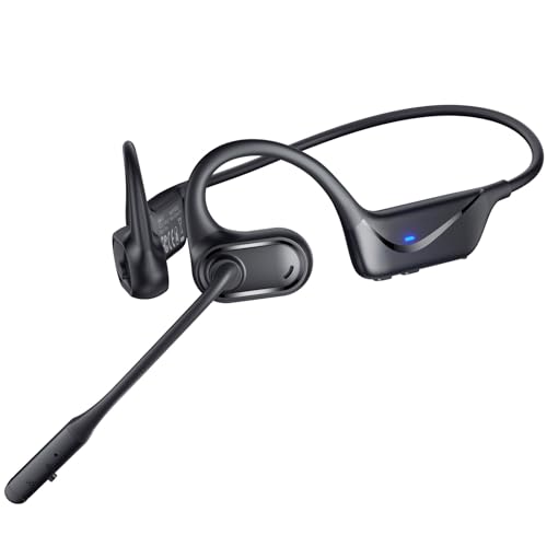 Bluetooth Headset with Microphone, Open Ear Headphones, Dual Connect Bluetooth 5.4 Headphones with...