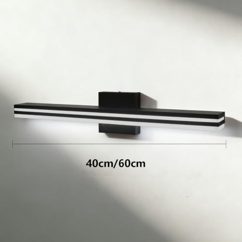 Apliques de pared LED negro de 40cm con luz neutra impermeable para baño 4