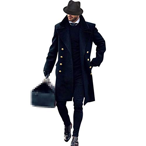 England Style Winter Trench Coats Men Casual Slim Double Breasted Warm Mens Jacket Long Sleeve Oversized Male Overcoat XXL