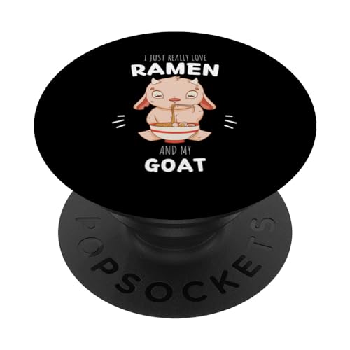 Linda cabra, realmente me encanta el ramen y mi amante de las cabras PopSockets PopGrip Intercambiable