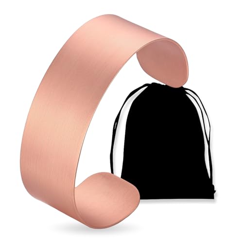 MagEnergy Copper Bracelets for Women, 100% Pure Handmade Copper Cuff Bracelets, Uncoated Solid Raw Bangles Bracelet, Adjustable