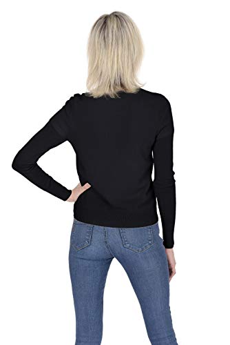 Cashmeren Crewneck Cardigan Sweater 100% Cashmere Button Front Long Sleeve Pullover for Women3