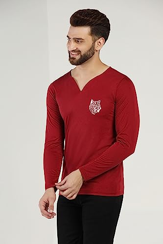 Image of INKKR Regular Fit Style V-Neck Full Sleeve T-Shirts for Men