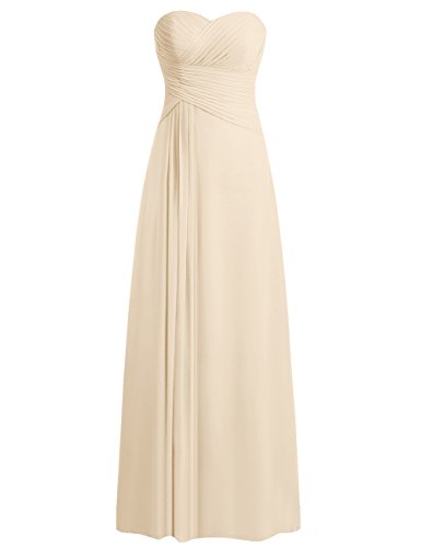 JAEDEN Bridesmaid Dress Prom Dresses Long Sweetheart Chiffon Evening Gowns Pleat Strapless Bridesmaid