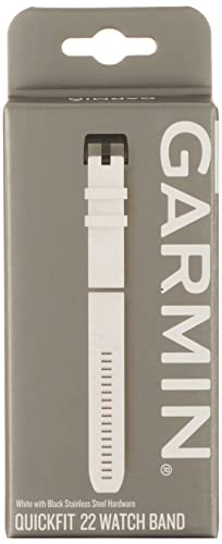 Garmin QuickFit 22 Watch Strap, White with Black Stainless Steel Parts, White with Black Stainless Steel Hardware, 22 mm - Image 3