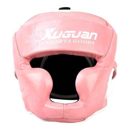 Fenteer Casco de Boxeo PU para Entrenamiento con Protección Facial Y Ventilación para MMA, Rosa, S