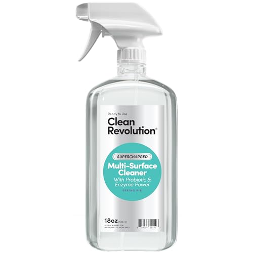 Image of Clean Revolution SuperCharged Multi Surface Cleaner Refill Supply, Non-Toxic, Eco-Friendly & Plant-Based, Ready to Use, Spring Air, 18 oz (Pack of 3)