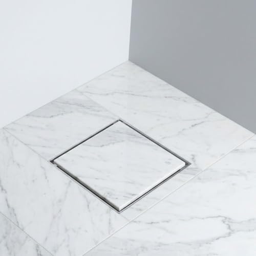 Ralo Oculto Encaixe Banheiro Escoamento Inteligente 10x10 Elegante Banheiro Lavabo Piso Invísvel (Branco)