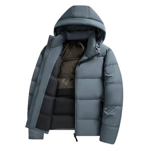 Veste d'hiver courte homme noire à capuche épaisse chaude rembourrée pour le grand froid