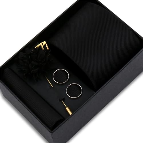 Set de corbata para hombre con pin floral y accesorios
