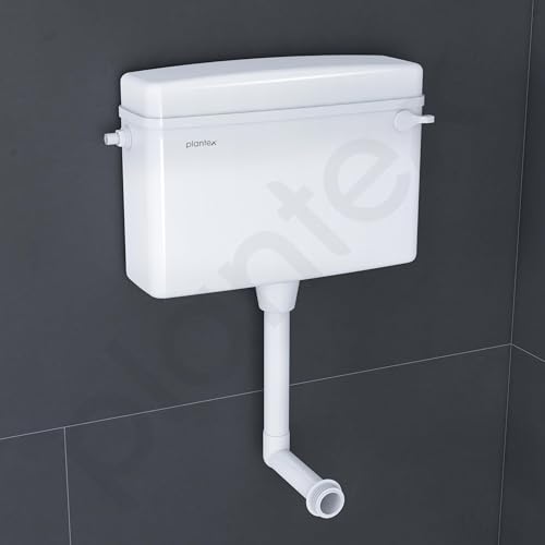 Image of Plantex Polypropylene Toilet Flush Tank /Flush Tank for Toilet with 10 LTR Water Capacity /Side Lever Cistern for Bathroom - Pack of 1 (White)
