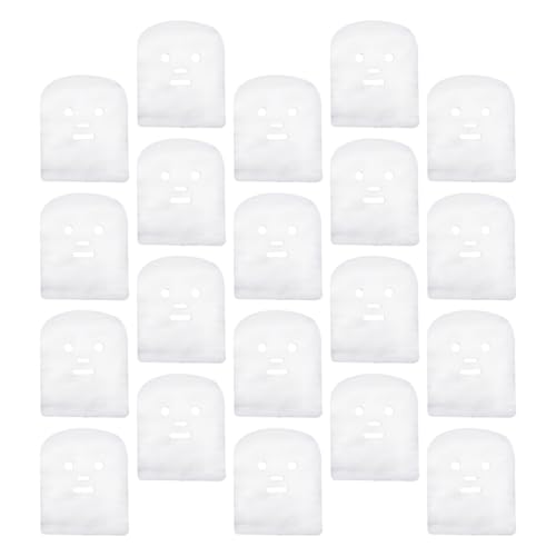 Sewroro 100 Piezas de Mascarilla Facial de Gasa Blanca para Spa Hoja Desechable Aberturas Precortadas para Ojos Nariz y Boca Alta Absorción para Exfoliación y Cuidado Facial