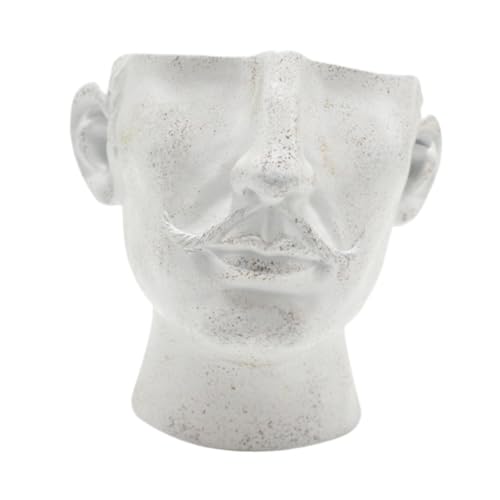 perfk Face Flower Pot Plant Conteneur Pratique Créative Creative, Resin Flower Pot Flower Planter pour Backyard Garden Balcony