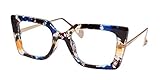 SOOLALA Anti-Blue Block Light Pearl Inlay Arm Cat Eye Reading Glasses, Floral, 1.5