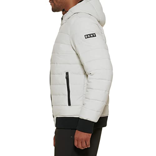 Image of DKNY Men's Quilted Performance Hooded Bomber Jacket