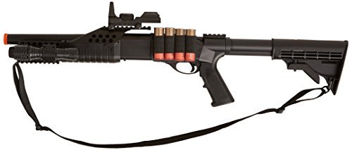 BBTac BT-BT180C2 Pump Action RIS Airsoft Shotgun with Retractable LE Stock,black
