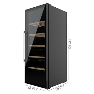 Cecotec Cantinetta 98 Bottiglie Bolero Grand Sommelier 98000 Black: Cantinetta Da 128,5 cm Con Sistema Di Raffreddamento Silenzioso A 41Db E Pannello Di Controllo Tattile
