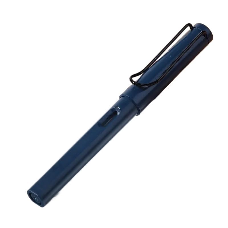 Stylo plume école et bureau pointe fine 0.38mm bleu vintage avec capuchon