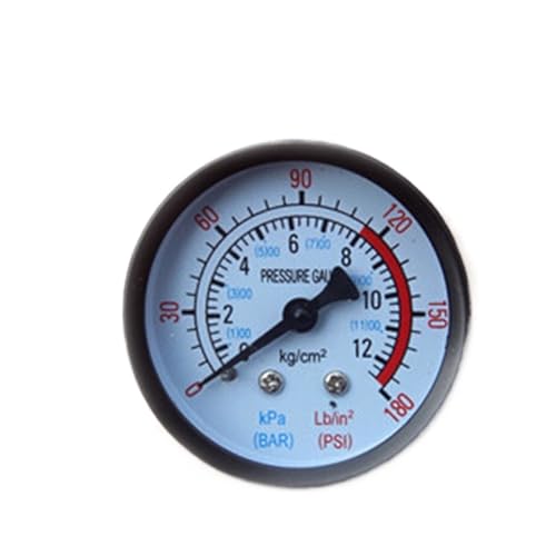 Manómetro para compresor de aire neumático e hidráulico de 0-180 PSI y 12 Bar