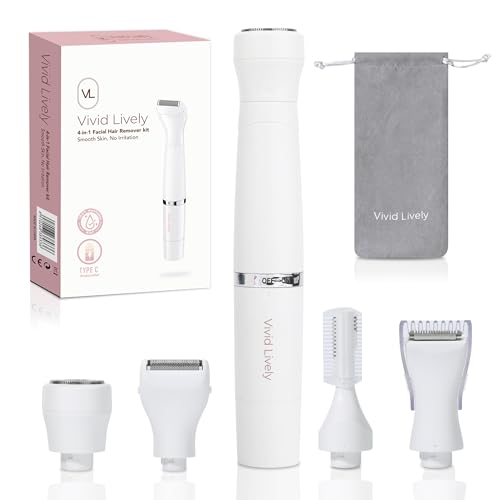 4-in1 Facial Hair Removal for Women, Painless Electric Face Shaver, USB Rechargeable, Ease of Use,...