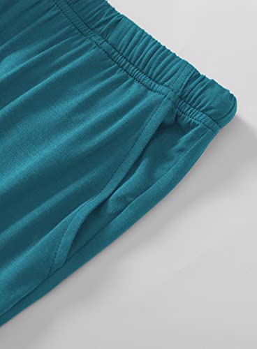 Latuza Women's Bamboo Viscose Jogger Capri Pajama Lounge Pants Xl Teal Blue #TOP3