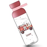 Mepal - Feuerwehr Trinkflasche Feuerwehrauto Flasche Kinder Löschfahrzeug Trinkflasche Schule Geschenk Schulkind I - 500 ml - Rosa - kindergarten junge