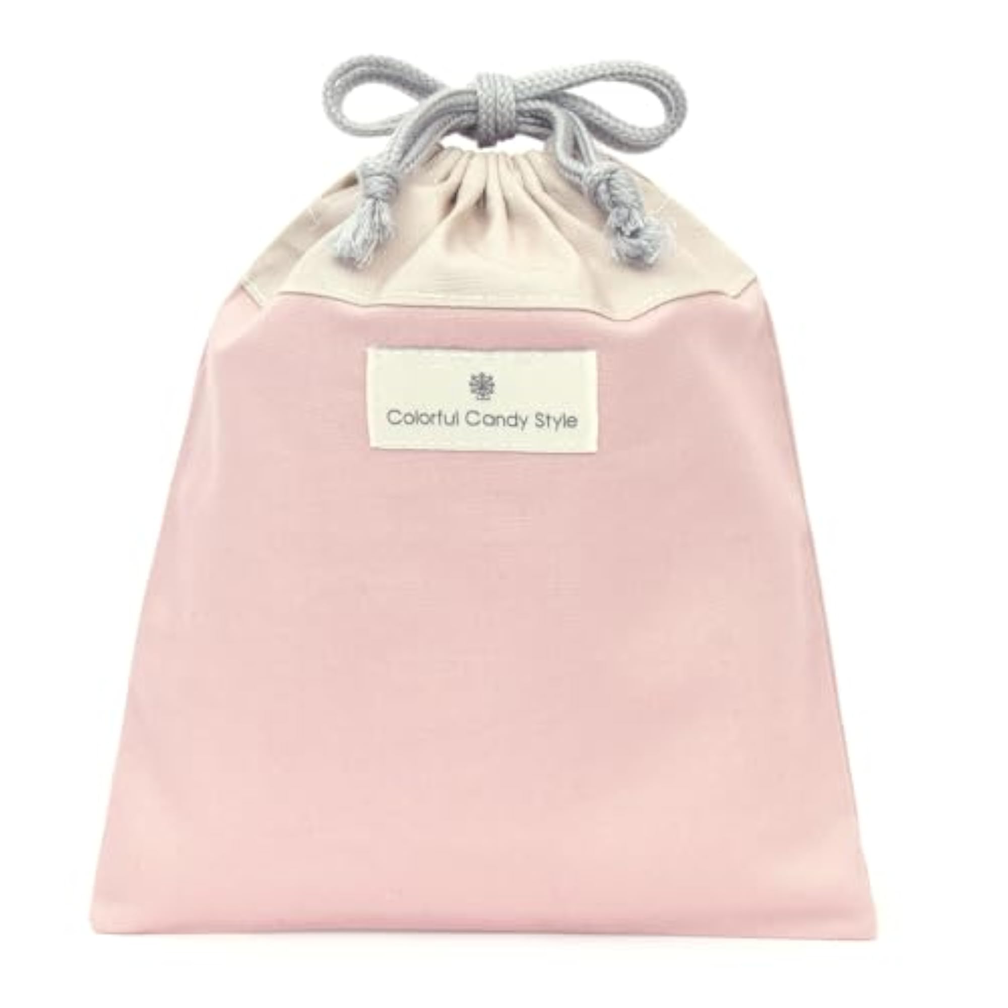 Medium Girls' Drawstring Bag, Dull Pink Design