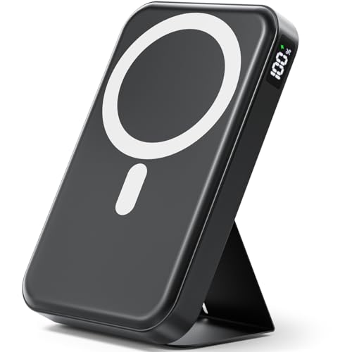 Gxorul for Magsafe Power Bank, 10000mAh Wireless Portable Charger with Foldable Stand, 20W PD Fast...