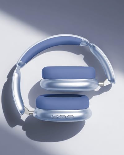 Image of Wentronic Y02 Active Noise Cancelling Headphones, Wireless Over-Ear Bluetooth 5.4 Headphones with Microphone, 60H Playtime, Hi-Res Audio, Big Bass, Foldable Lightweight for Travel Home Office, Blue