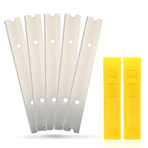 EHDIS 20 x Lames pour Grattoir, Lames à Grattoir Industry, Rechange Lame, pour Vitre, Colle, Carrelage de fenêtre, Miroir, 100mm, Acier Inoxydable Cover