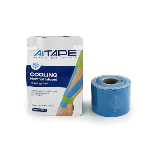 Image of AI Tape Cooling Menthol Infused - Flexible Kinesiology Tape with Menthol | Precut Athletic Strips for Active Support & Comfort - 20 Strips