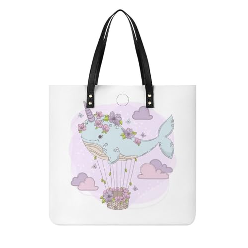 Sac de voyage Baleine Licorne, le cadeau idéal pour femme : grand tote bag tendance