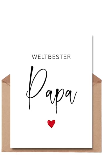 The Life Barn Postkarte mit Umschlag Weltbester Papa Karte zum Geburtstag Glückwünsche Vatertag
