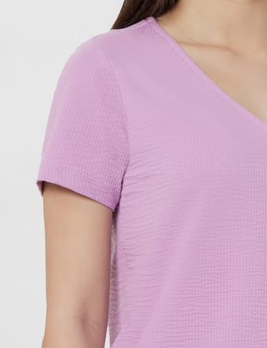 Image of Amazon Brand - Symbol Women's Seer Sucker V-Neck Knit Casual Shirt Top (Button Down | Regular-fit | Stylish) (Available in Plus Sizes)