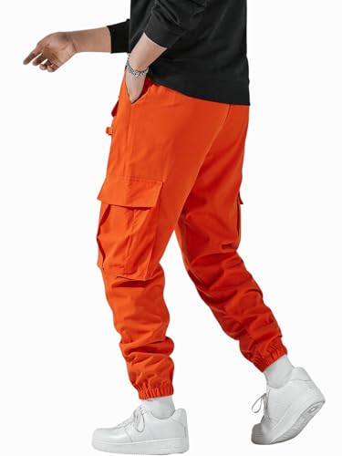 Verdusa Men's Elastic Waist Drawstring Cargo Pants Streetwear Joggers2