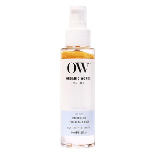 Image of Organic Works Liquid Gold Firming Face Mask – With Vitamin E, Olive Leaf & Kakadu Plum – Brightens, Firms & Revitalises Skin – 50ml