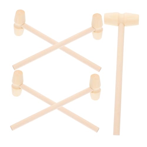 BCOATH Mini Wooden Hammer Mallet Toy Set for Boys and Girls 5pcs Toy Hammers Chisel Present for Boys Girls